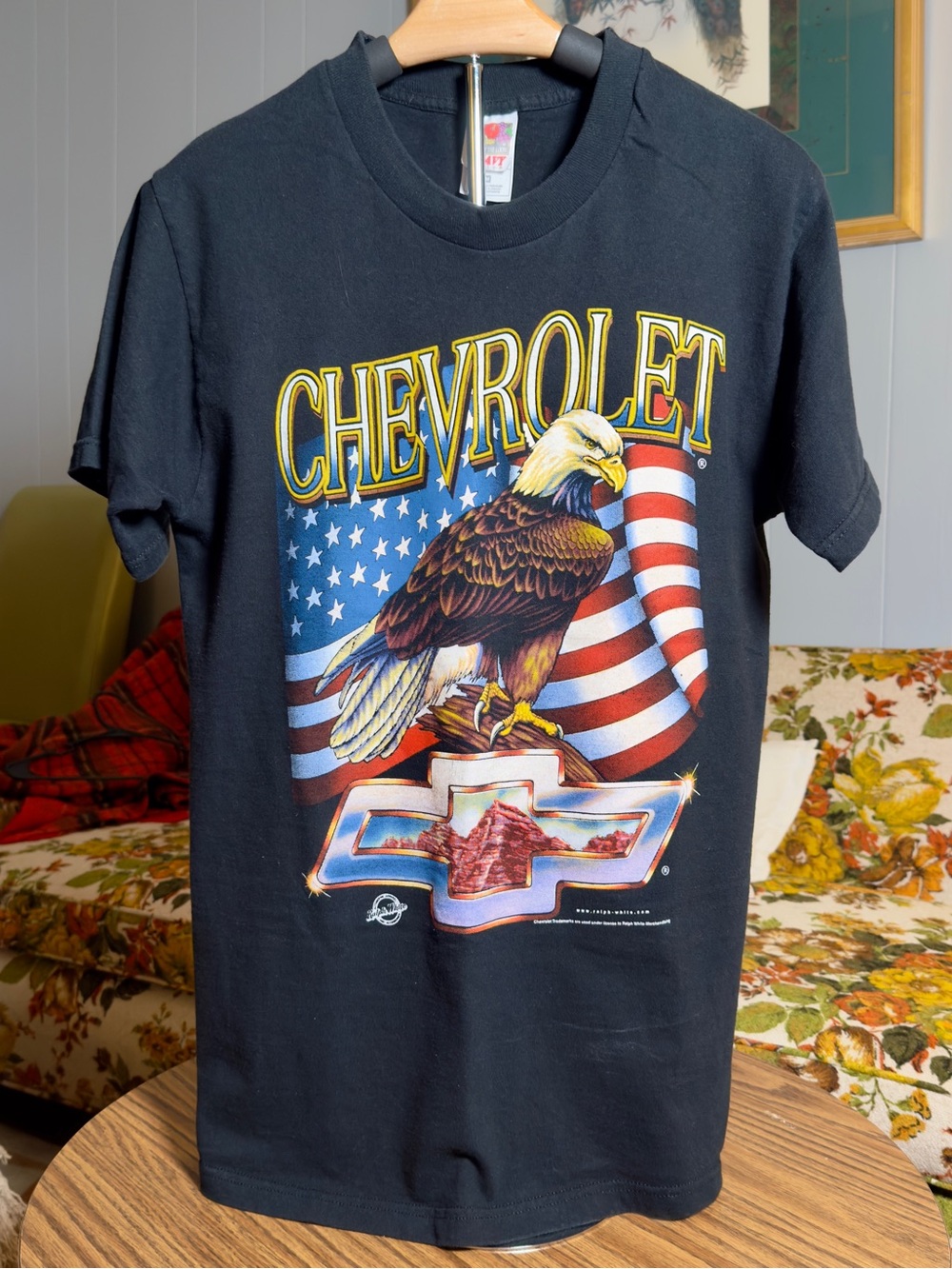 Vintage 90s Fruit of the Loom Black Chevrolet Eagle Graphic Tee